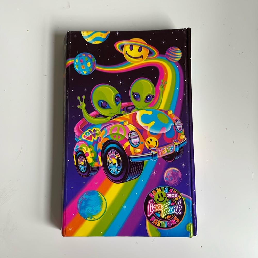 Rare Vintage 1990s Lisa Frank Astro Blast Aliens Magnetic Planner with Stickers!